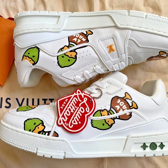 Louis Vuitton x Nigo Duck LV Trainer White 1A9JCC Men Size US 6 NEW - Picture 1 of 6